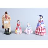 Three Royal Doulton figures, "Victorian Lady" HN728, "Dinky Do" HN1678, "Diana and Shepherd" HN1975