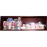 Assorted decorative ceramic vases, etc