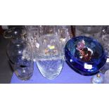 Five pieces of studio glassware