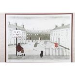 Janet Ledger, a coloured limited edition pencil signed print, "Play Street", in a gilt frame