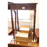 A 19th century mahogany side table, on square taper supports, 17 1/2" wide