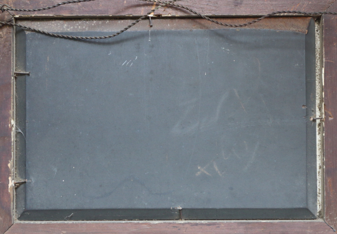 J WC... : a 19th century oil on panel, boat drawn up on a beach, 11 1/2" x 7 1/2", in deep gilt - Bild 2 aus 2