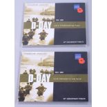 Two Operation Overlord coins, in blister packs, a WWII 50th anniversary medal, in presentation pack,