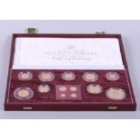 A 2002 Golden Jubilee thirteen-coin gold proof set, in case with COA