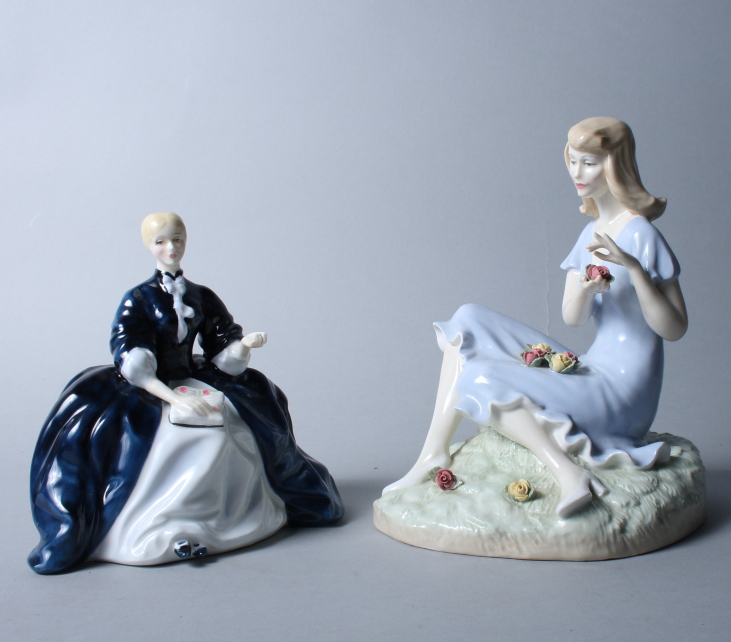 Two Royal Doulton porcelain figures, "Summer Rose" HN3085 and "Laurianne" HN2719