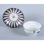 A 19th century blue and white Caughley bowl, decorated fruit and flowers, Ex the Cordwent