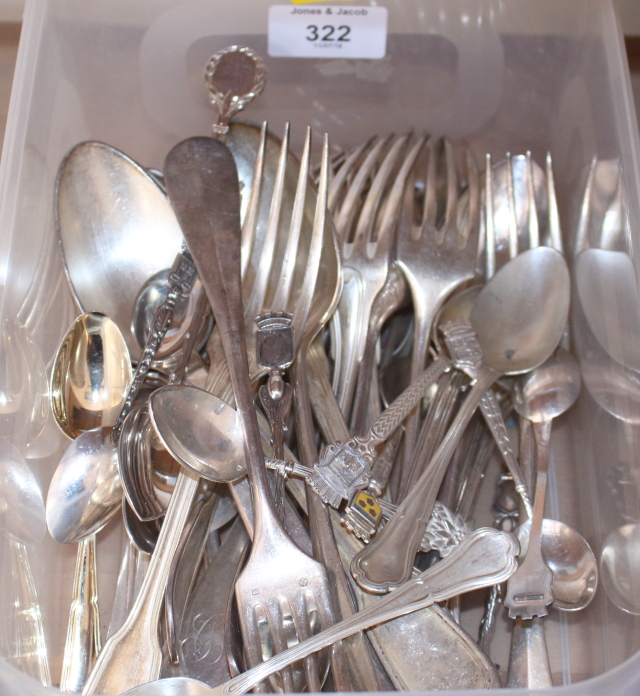 A quantity of Christofle silver plated flatware, various, and other flatware