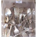 A quantity of Christofle silver plated flatware, various, and other flatware