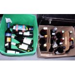 Eighteen bottles of wine, various, and a bottle of Carlsbad Becher Liqueur