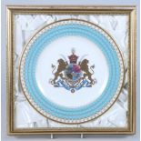 A framed limited edition Spode porcelain plate, commemorating the 2500th anniversary of the founding