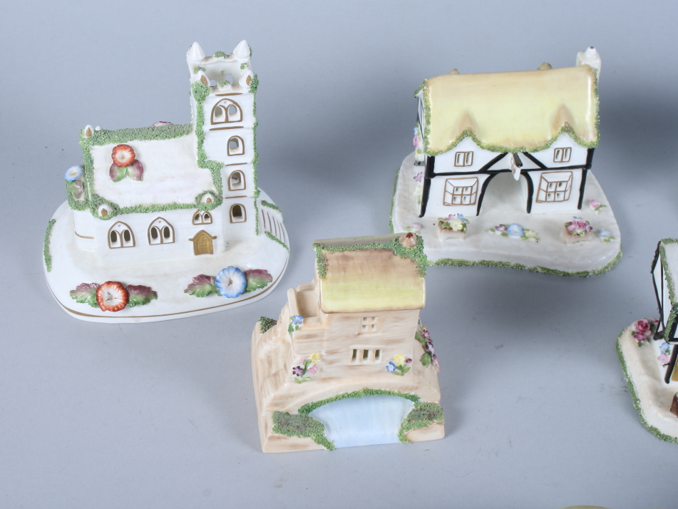 Nine Coalport bone china cottages, various designs - Image 2 of 13