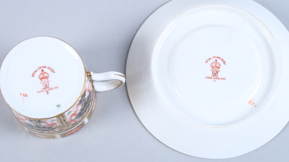 A Royal Crown Derby, pattern 1128, coffee can and saucer - Image 3 of 3