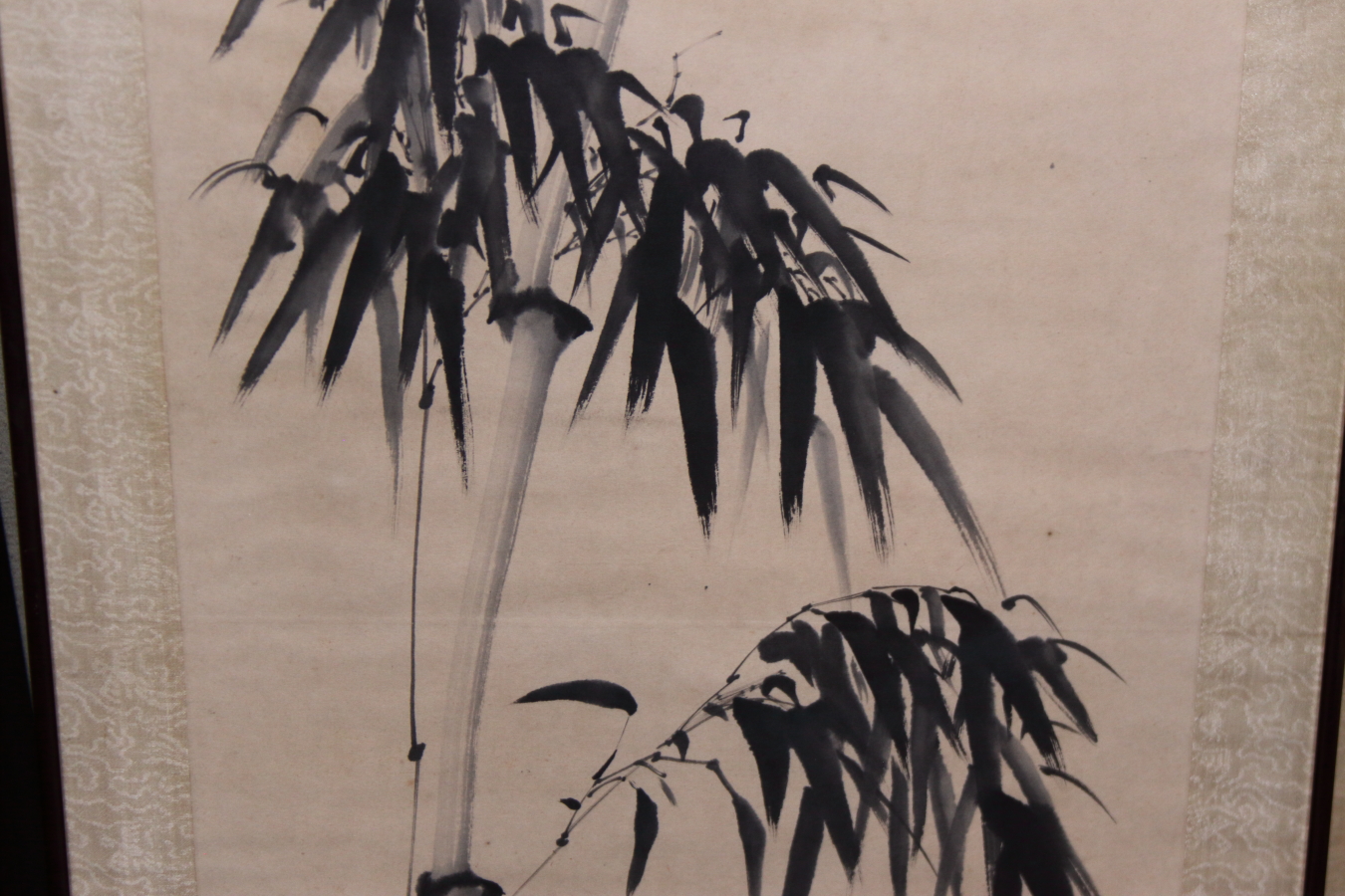 A Chinese ink drawing of bamboo, 25" x 13 1/2", and a companion study, 36" x 14 3/4", in strip - Bild 4 aus 8