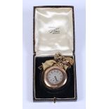 An early 20th century 9ct yellow gold open face pocket watch, the dial with Arabic numerals,