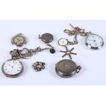 Two early 20th century open face pocket watches, a lady's silver open face pocket watch and two