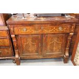 A 19th century Continental walnut and inlaid metamorphic side cabinet with rising back fitted