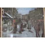 Hellmith Weissenborn: two watercolours/pastels, views of Portobello Road, 9 1/2 x 14" and 10 1/2"