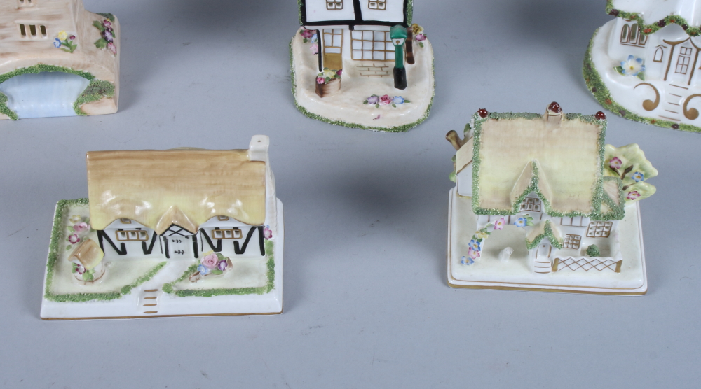 Nine Coalport bone china cottages, various designs - Image 4 of 13