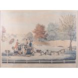After Pollard: a pair of 19th century coloured aquatints, "The Mail Coach in a Flood" and "The