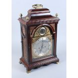 An early 20th century B Wood of London mahogany bracket clock of George III design, with