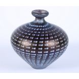A Bertil Vallien Boda Art Glass globular vase with etched mark to base, 4" high