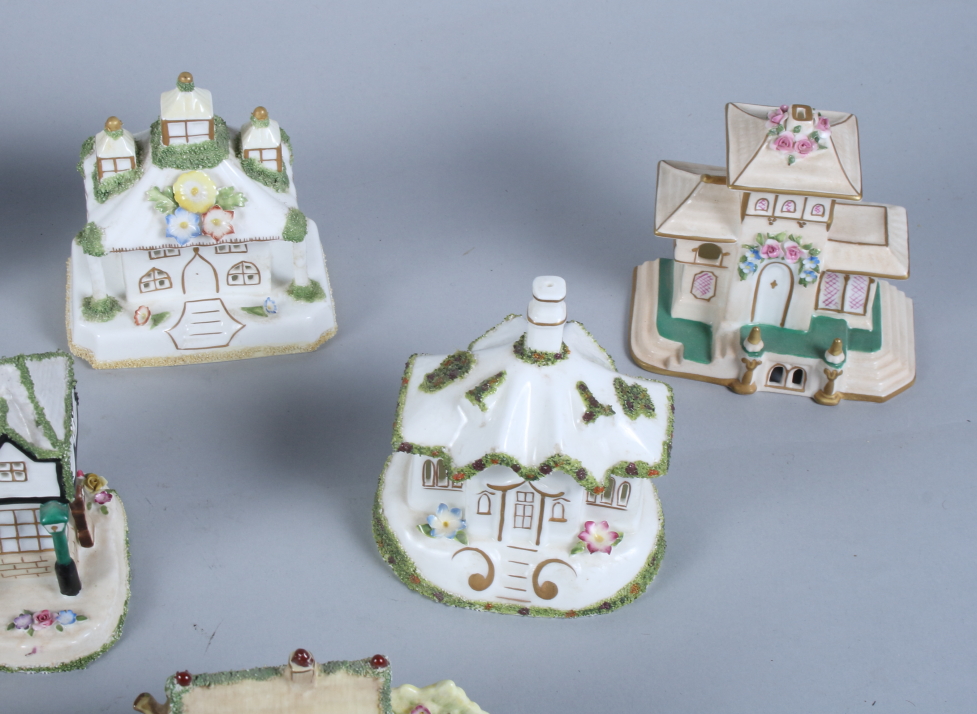 Nine Coalport bone china cottages, various designs - Image 3 of 13