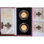 A pair of 2006 gold proof coins, Victoria Cross one hundred and fiftieth anniversary, in case with