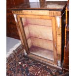 A Victorian walnut and inlaid pier cabinet with gilt metal mounts, 30" wide