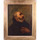 An oil on board, Saint Francis of Assisi, 17 1/2" x 13 1/2", in gilt frame