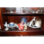 A Royal Doulton figure, "Top of the Hill", and other china and glass