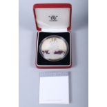 An Alderney silver proof silver £10.00 coin, in case