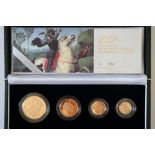 A 2007 gold proof four coin sovereign collection, in fitted case with COA