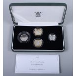 A 2005 silver proof piedfort two £2.00, £1.00 and 50p coin set, in case
