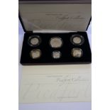 A 2006 piedfort six silver coin collection, in case