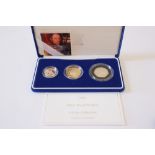 A 2004 silver piedfort three coin collection, in fitted case