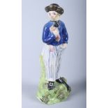 An early 19th century Staffordshire figure of a sailor, 7 1/2" high