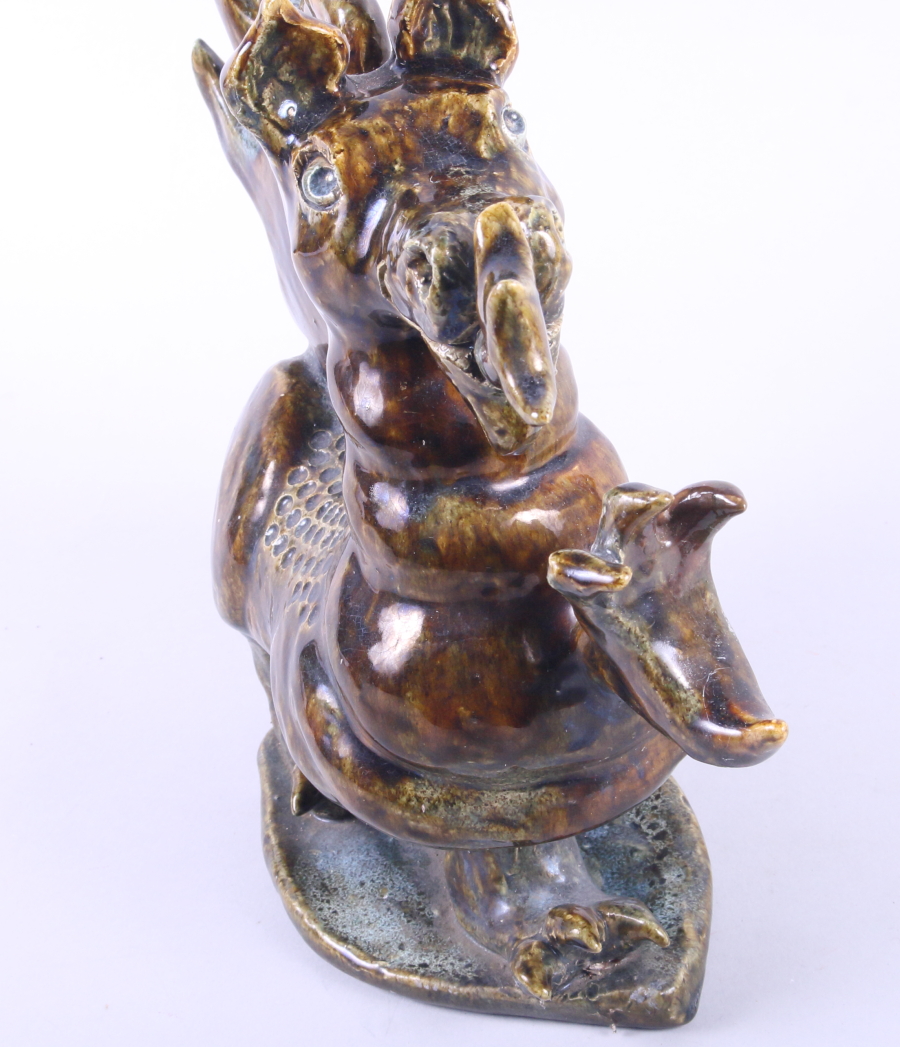 A James Hughes studio pottery dragon, 10" high - Image 2 of 4