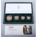 A 2006 gold proof sovereign four coin set, in case