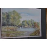 Trevor Perry: five late 20th century watercolours, including "River Wye at Bassetsbury", in