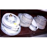 A Royal Doulton "Venetia" pattern part dinner service, comprising dinner plates, soup bowls, salad