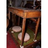 A 19th century oak side table, fitted one drawer, on square supports, 33 1/2" wide