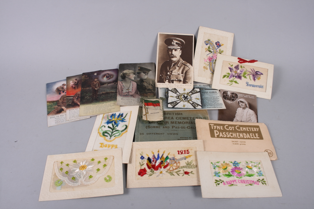 A collection of silk and other postcards relating to WWI, one hundred approx