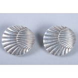 A pair of Georg Jensen silver shell-shaped ear clips, by Arno Malinowski, design number 107, 9.1g