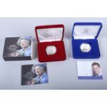 A 2002 silver proof £5.00 Queen Elizabeth the Queen Mother memorial crown, in case, and HRH Prince