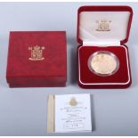 A Jersey piedfort £5.00 gold Queen Elizabeth II Golden Jubilee coin, in case