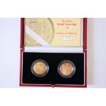 A Jubilee shield sovereign two coin set, in case with COA