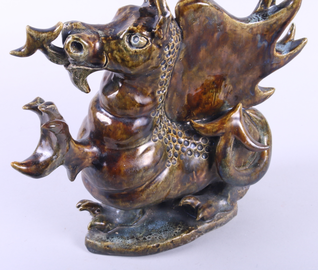 A James Hughes studio pottery dragon, 10" high - Image 3 of 4