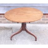 A 19th century mahogany tilt top occasional table (cut down)