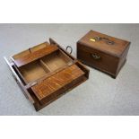 A Regency mahogany box with carrying handle, and a cigar box