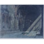 Luigi Kasimir: a signed hand-coloured etching, "Tomb of the Unknown Warrior, Westminster Abbey",